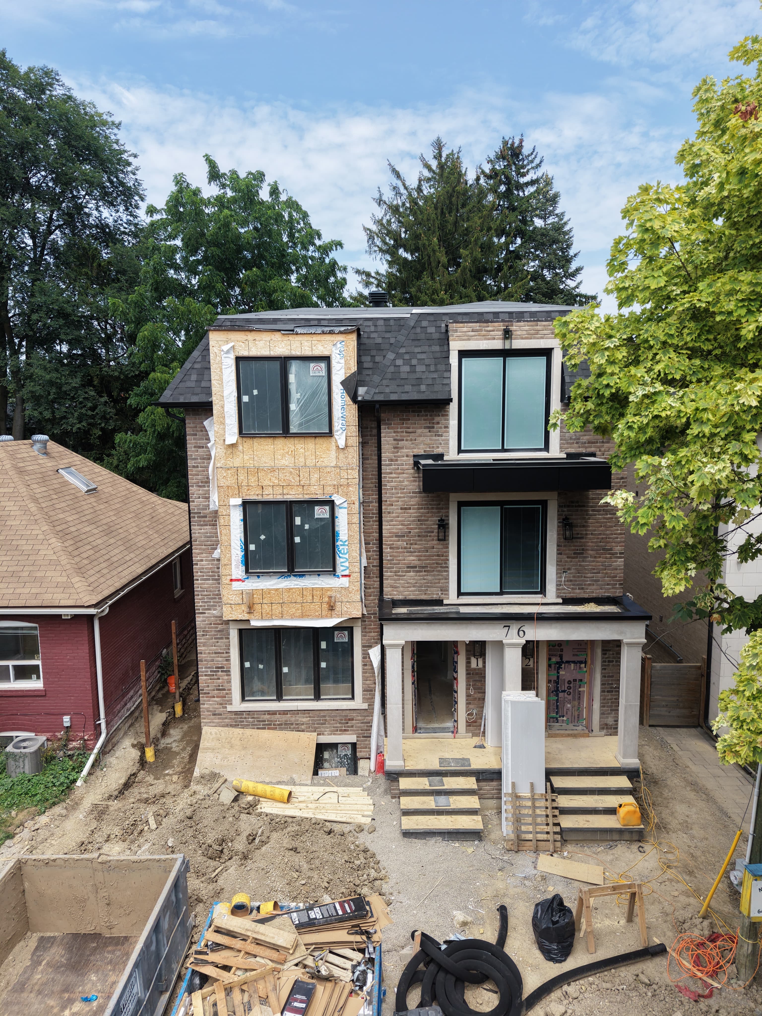 North York 01 front exterior finishing progress in August